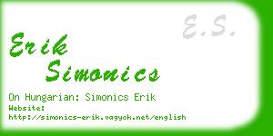 erik simonics business card